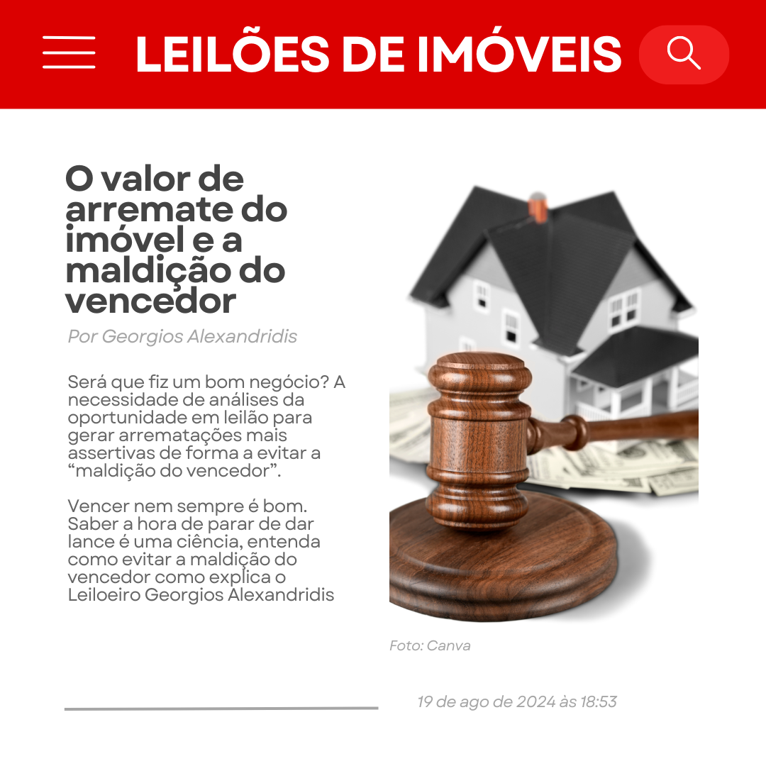O VALOR DE ARREMATE DO IMVEL E A MALDIO DO VENCEDOR