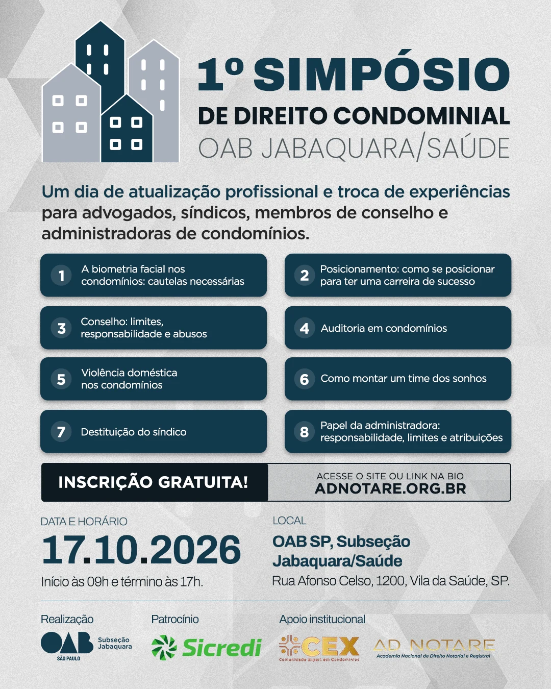 1� Simp�sio de Direito Condominial da OAB Jabaquara/Sa�de